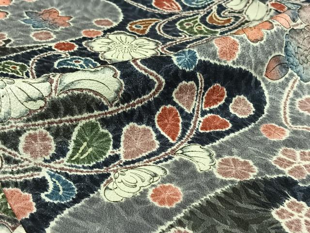 平和屋着物▽上質な小紋　単衣　絞り　辻が花　正絹　逸品　AABI2137jh