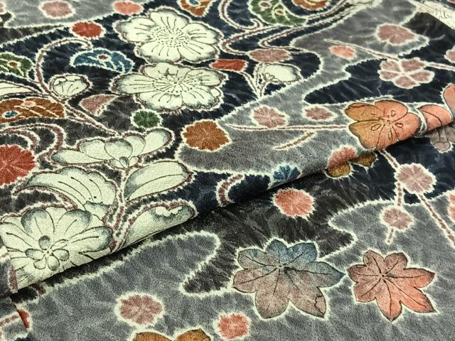 平和屋着物▽上質な小紋　単衣　絞り　辻が花　正絹　逸品　AABI2137jh