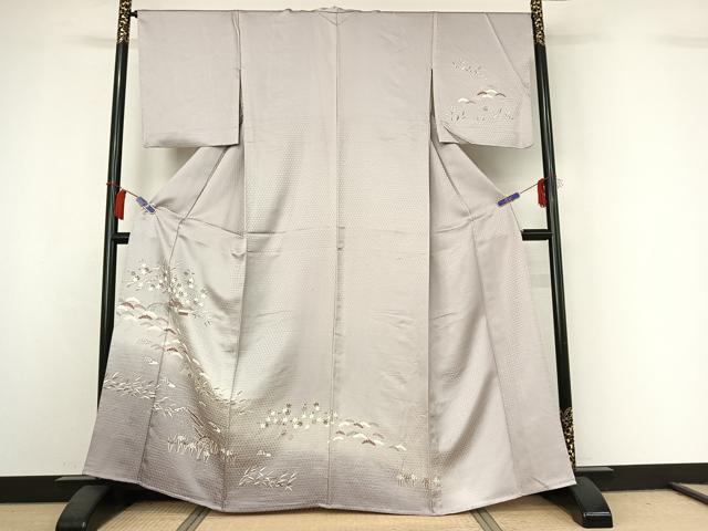 平和屋着物▽訪問着　単衣　風景花文　暈し染め　正絹　逸品　AABI2142jh