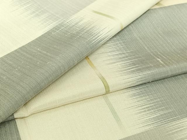 平和屋着物▽上質な紬　単衣　横段文　正絹　逸品　AABI2144jh