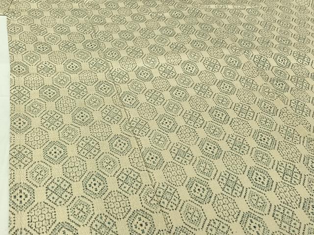 平和屋着物▽本塩沢　単衣　亀甲柄　正絹　逸品　AABI2145jh