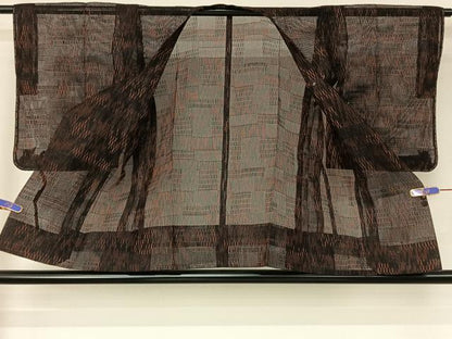 平和屋着物▽道行コート　スリーシーズン　春夏秋　塵除け　霞文　正絹　逸品　AABI2149jh