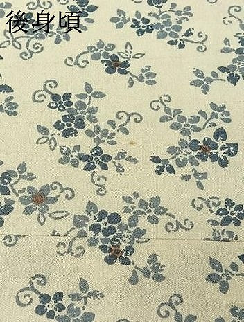 平和屋着物▽上質な小紋　単衣　紬地　草花文　正絹　逸品　AABI2156jh