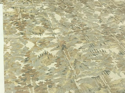 平和屋着物▽本場大島紬　白大島　単衣　風景文　正絹　逸品　AABI2157jh