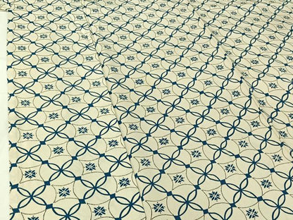 平和屋着物▽上質な小紋　単衣　七宝文　正絹　逸品　AABI2158jh