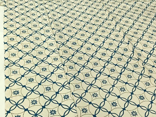 平和屋着物▽上質な小紋　単衣　七宝文　正絹　逸品　AABI2158jh