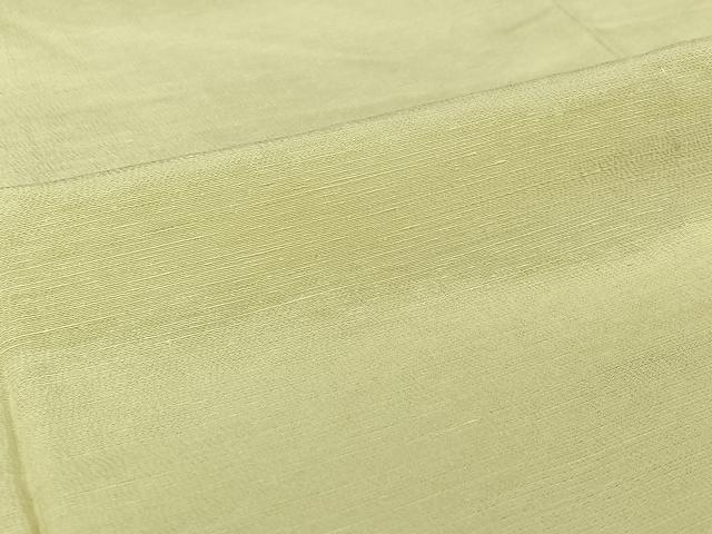 平和屋着物▽上質な紬　単衣　女郎花色　正絹　逸品　AABI2167jh