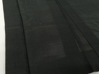 平和屋着物▽男性　羽織　黒紋付　暗黒色　正絹　逸品　AABI2177jh