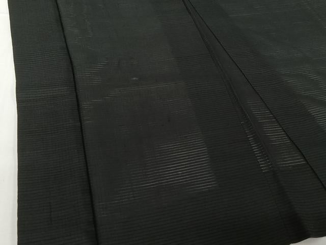 平和屋着物▽男性　羽織　黒紋付　暗黒色　正絹　逸品　AABI2177jh