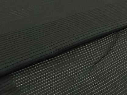 平和屋着物▽男性　羽織　黒紋付　暗黒色　正絹　逸品　AABI2177jh