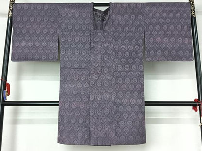 平和屋着物▽道行コート　スリーシーズン　春夏秋　塵除け　正倉院花文　暈し染め　正絹　逸品　AABI2179jh