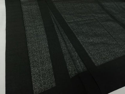 平和屋着物▽男性　羽織　スリーシーズン　春夏秋　塵除け　暗黒色　黒地　正絹　逸品　AABI2180jh