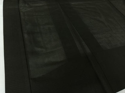平和屋着物▽夏物 男性 羽織 黒紋付 スリーシーズン 春夏秋 絽 暗黒色 正絹 逸品 AABI2187jh
