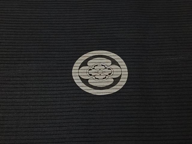 平和屋着物▽夏物 男性 羽織 黒紋付 スリーシーズン 春夏秋 絽 暗黒色 正絹 逸品 AABI2187jh