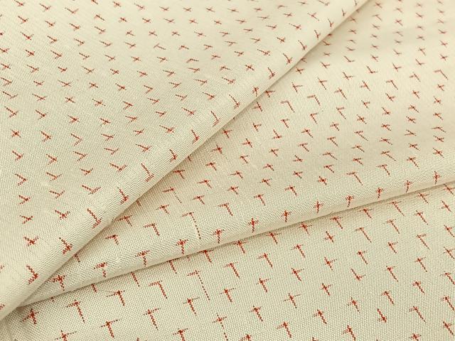 平和屋着物▽上質な紬　単衣　十字絣　正絹　逸品　AABI2198jh