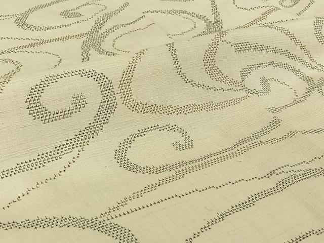 平和屋着物▽上質な紬　単衣　流水文　正絹　逸品　AABI2200jh