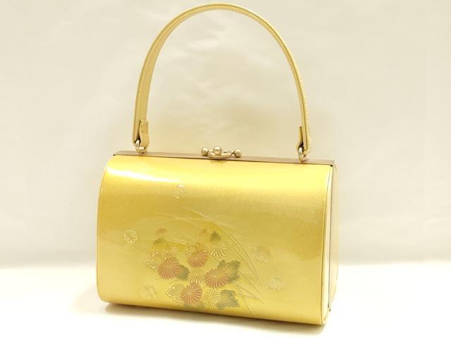 平和屋着物▼和装小物 和装バッグ ハンドバッグ 芝草文 金彩 逸品 AABI2202ay