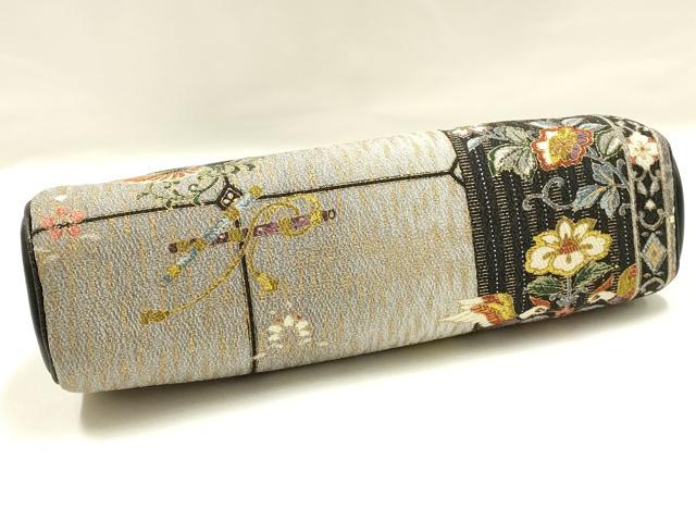 平和屋着物●和装小物　和装バッグ　ハンドバッグ　草花文　金銀糸　帯地使用　逸品　AABH6745ay 平和屋着物○和装小物 和装バッグ ハンドバッグ 草花文 金銀糸 帯地