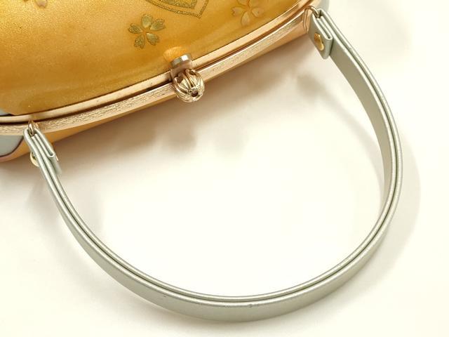 平和屋着物▼和装小物 和装バッグ ハンドバッグ 花柄 桜 金彩 逸品 AABI2208ay