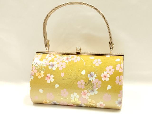 平和屋着物▼和装小物 和装バッグ ハンドバッグ 花柄 金彩 逸品 AABI2211ay