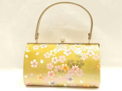 平和屋着物▼和装小物 和装バッグ ハンドバッグ 花柄 金彩 逸品 AABI2211ay