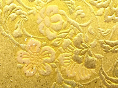 平和屋着物▼和装小物　和装バッグ　ハンドバッグ　更紗花唐草　金彩　ラインストーン　逸品　未使用　AABI2212ay
