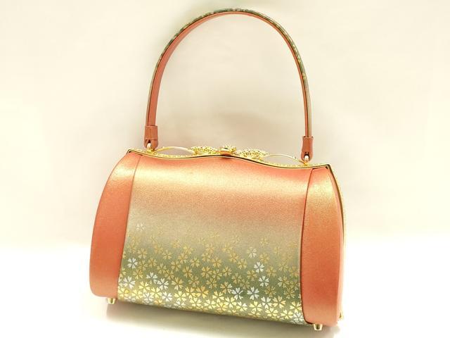 平和屋着物▼和装小物 和装バッグ ハンドバッグ 花柄 金銀彩 ラインストーン 逸品 AABI2213ay