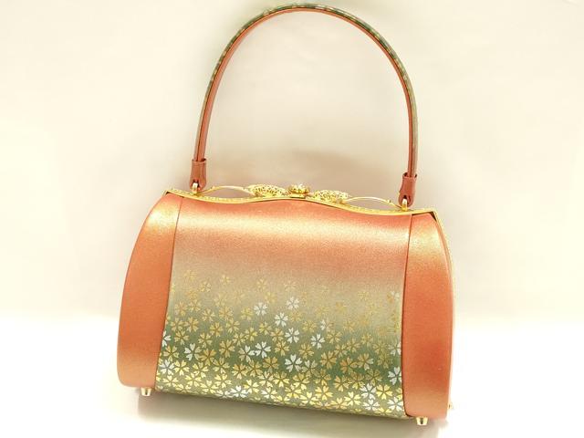 平和屋着物▼和装小物 和装バッグ ハンドバッグ 花柄 金銀彩 ラインストーン 逸品 AABI2213ay