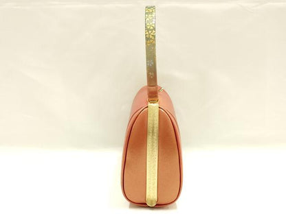 平和屋着物▼和装小物 和装バッグ ハンドバッグ 花柄 金銀彩 ラインストーン 逸品 AABI2213ay