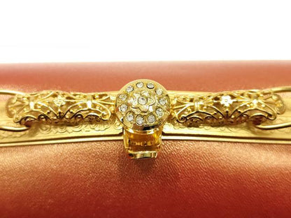 平和屋着物▼和装小物 和装バッグ ハンドバッグ 花柄 金銀彩 ラインストーン 逸品 AABI2213ay