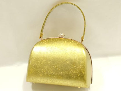平和屋着物▼和装小物　和装バッグ　金鷲本舗 東京謹製 キンワシ印　ハンドバッグ　幾何学花文　金彩　逸品　AABI2223ay