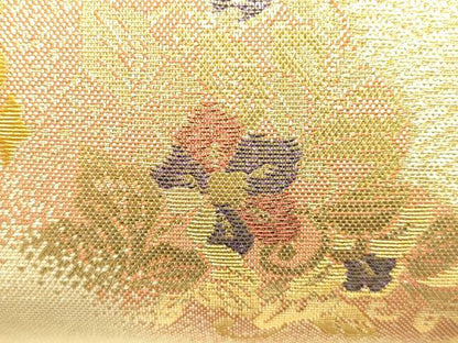 平和屋着物▼和装小物　和装バッグ　ハンドバッグ　正倉院花文　金糸　逸品　AABI2224ay