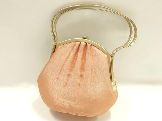 平和屋着物▼和装小物 和装バッグ ハンドバッグ 佐賀錦 孔雀花文 金糸 ラインストーン 逸品 AABI2228ay