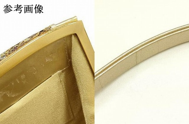 平和屋着物▼和装小物 和装バッグ ハンドバッグ 花柄 金銀糸 帯地使用 逸品 AABI2233ay