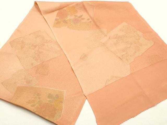 平和屋本店●和装小物　帯締め・帯揚げセット　高麗組　破れ色紙花文　金糸　暈し染め　逸品　未使用　AABI2244ay