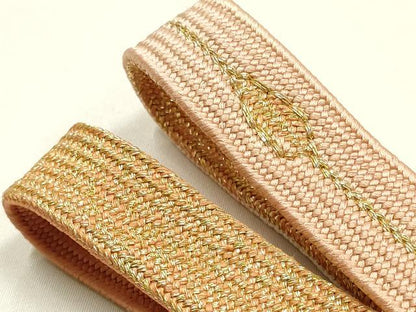 平和屋本店●和装小物　帯締め・帯揚げセット　高麗組　破れ色紙花文　金糸　暈し染め　逸品　未使用　AABI2244ay