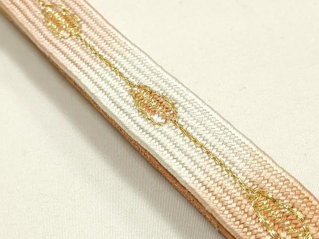 平和屋本店●和装小物　帯締め・帯揚げセット　高麗組　破れ色紙花文　金糸　暈し染め　逸品　未使用　AABI2244ay