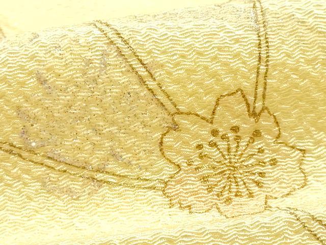 平和屋本店●和装小物　帯締め・帯揚げセット　高麗組　枝花文　金糸　金彩　暈し　撚り房　逸品　未使用　AABI2245ay