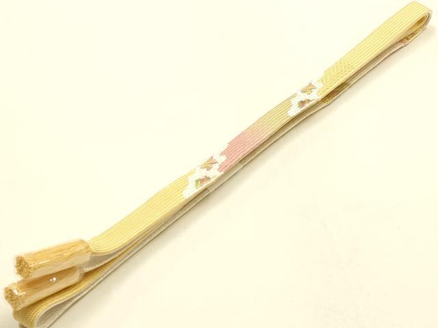 平和屋本店●和装小物　帯締め・帯揚げセット　高麗組　枝花文　金糸　金彩　暈し　撚り房　逸品　未使用　AABI2245ay