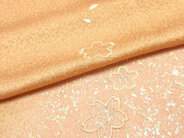 平和屋本店●和装小物　帯締め・帯揚げセット　高麗組　刺繍　舞花文　金糸　金銀彩　暈し染め　逸品　未使用　AABI2246ay