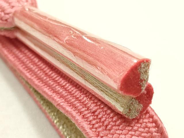 平和屋本店●和装小物　帯締め・帯揚げセット　高麗組　刺繍　舞花文　金糸　金銀彩　暈し染め　逸品　未使用　AABI2246ay