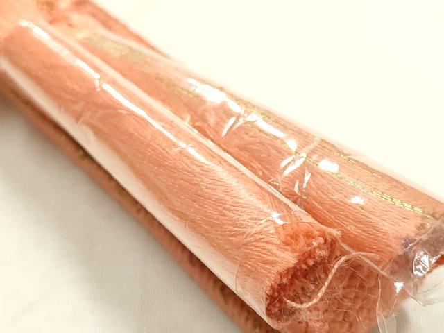 平和屋本店●和装小物　帯締め・帯揚げセット　高麗組　枝梅　地紋起こし　金糸　暈し　丹後ちりめん　逸品　未使用　AABI2247ay