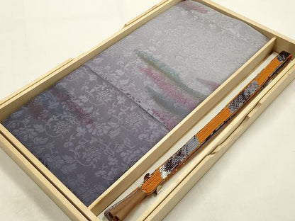 平和屋本店●和装小物　帯締め・帯揚げセット　内記組　霞文　暈し染め　逸品　未使用品あり　AABI2248ay