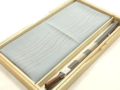 平和屋本店●和装小物　帯締め・帯揚げセット　高麗組　よろけ縞　金糸　逸品　未使用　AABI2249ay
