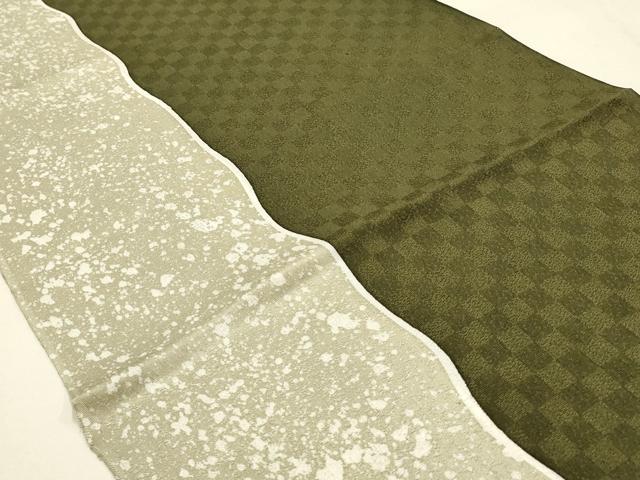 平和屋本店●和装小物　帯締め・帯揚げセット　高麗組　市松模様　大小霰　金銀糸　正絹　逸品　未使用　AABI2252ay