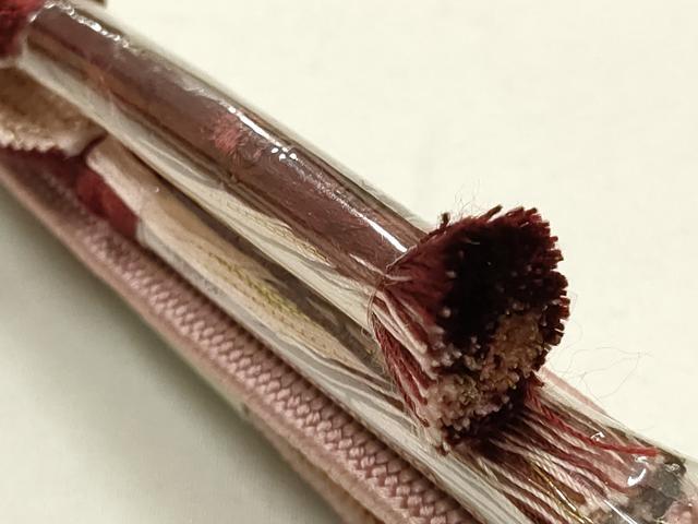 平和屋本店●和装小物　帯締め・帯揚げセット　高麗組　市松花文　乱菊　桜　楓　金糸　暈し染め　正絹　逸品　未使用　AABI2254ay