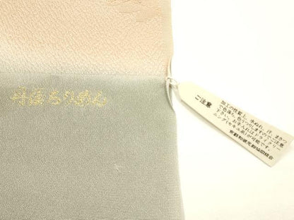 平和屋本店●和装小物　帯締め・帯揚げセット　高麗組　枝垂れ花文　金銀糸　暈し染め　丹後ちりめん　撚り房　逸品　未使用　AABI2257ay