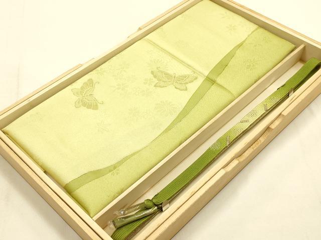 平和屋本店●和装小物　帯締め・帯揚げセット　高麗組　舞蝶文　金銀糸　金彩　暈し　正絹　逸品　未使用　AABI2259ay
