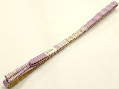 平和屋本店●和装小物　帯締め・帯揚げセット　高麗組　横段舞花文　金糸　金彩　逸品　未使用　AABI2261ay