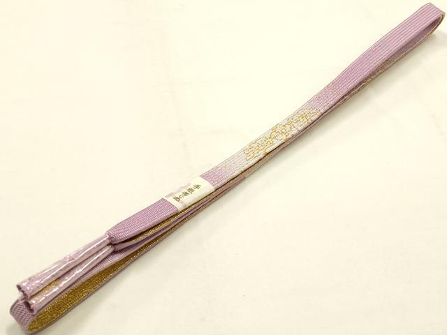 平和屋本店●和装小物　帯締め・帯揚げセット　高麗組　横段舞花文　金糸　金彩　逸品　未使用　AABI2261ay